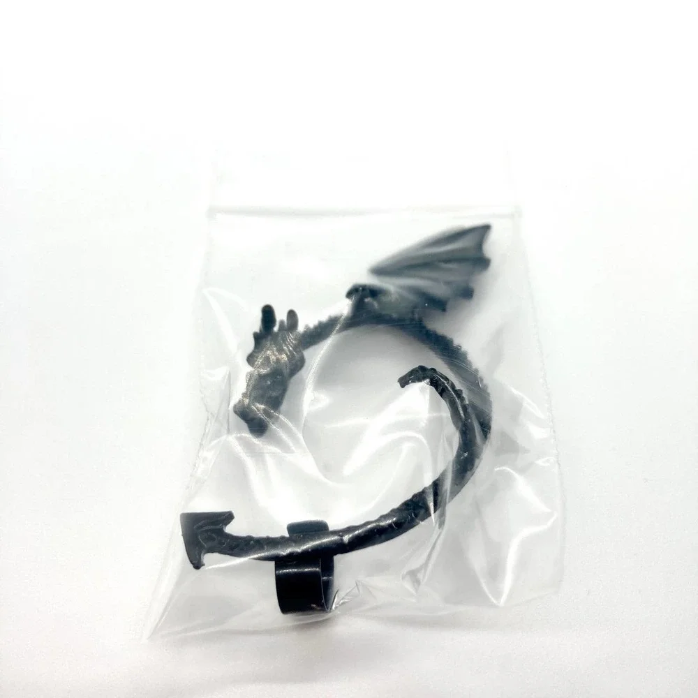 Single Left Ear Black Dragon Wrap Cuff Earring